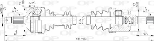 Open Parts DRS6052.00 - Piedziņas vārpsta adetalas.lv