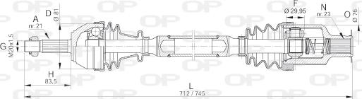 Open Parts DRS6065.00 - Piedziņas vārpsta adetalas.lv