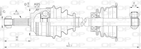 Open Parts DRS6066.00 - Piedziņas vārpsta adetalas.lv