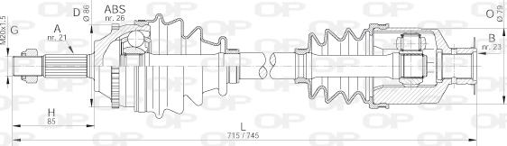 Open Parts DRS6067.00 - Piedziņas vārpsta adetalas.lv