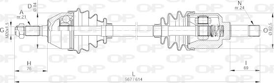 Open Parts DRS6002.00 - Piedziņas vārpsta adetalas.lv