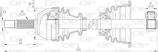 Open Parts DRS6014.00 - Piedziņas vārpsta adetalas.lv