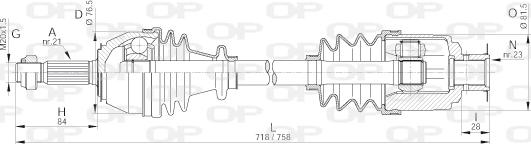 Open Parts DRS6015.00 - Piedziņas vārpsta adetalas.lv