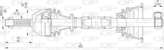 Open Parts DRS6016.00 - Piedziņas vārpsta adetalas.lv