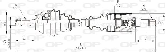 Open Parts DRS6085.00 - Piedziņas vārpsta adetalas.lv