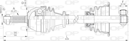 Open Parts DRS6020.00 - Piedziņas vārpsta adetalas.lv