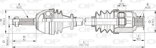 Open Parts DRS6021.00 - Piedziņas vārpsta adetalas.lv