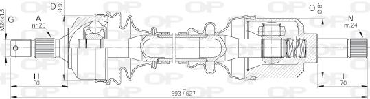 Open Parts DRS6023.00 - Piedziņas vārpsta adetalas.lv