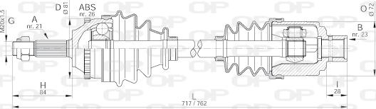 Open Parts DRS6073.00 - Piedziņas vārpsta adetalas.lv