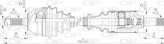 Open Parts DRS6145.00 - Piedziņas vārpsta adetalas.lv