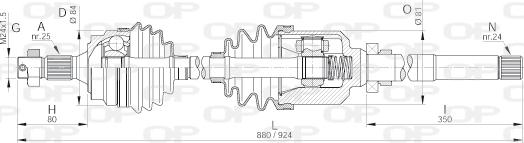 Open Parts DRS6159.00 - Piedziņas vārpsta adetalas.lv