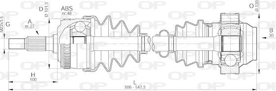 Open Parts DRS6157.00 - Piedziņas vārpsta adetalas.lv