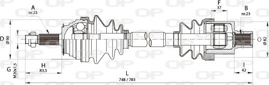 Open Parts DRS6164.00 - Piedziņas vārpsta adetalas.lv