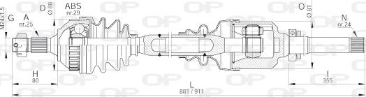 Open Parts DRS6168.00 - Piedziņas vārpsta adetalas.lv