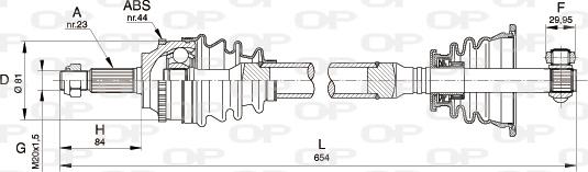 Open Parts DRS6110.00 - Piedziņas vārpsta adetalas.lv