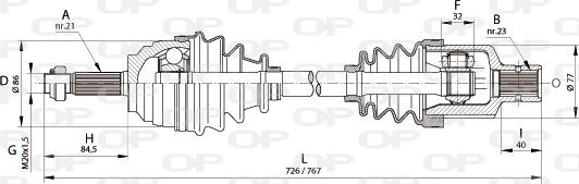 Open Parts DRS6134.00 - Piedziņas vārpsta adetalas.lv