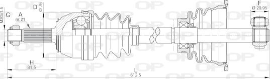 Open Parts DRS6135.00 - Piedziņas vārpsta adetalas.lv