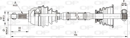 Open Parts DRS6131.00 - Piedziņas vārpsta adetalas.lv