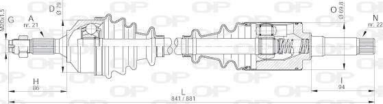 Open Parts DRS6171.00 - Piedziņas vārpsta adetalas.lv