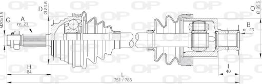 Open Parts DRS6172.00 - Piedziņas vārpsta adetalas.lv