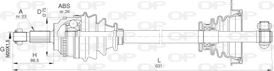 Open Parts DRS6399.00 - Piedziņas vārpsta adetalas.lv