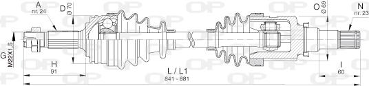 Open Parts DRS6393.00 - Piedziņas vārpsta adetalas.lv