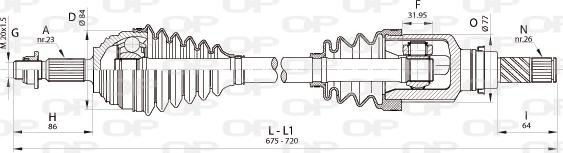 Open Parts DRS6345.00 - Piedziņas vārpsta adetalas.lv