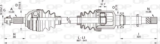 Open Parts DRS6343.00 - Piedziņas vārpsta adetalas.lv