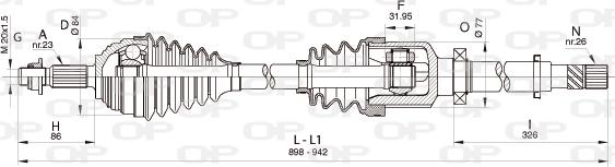 Open Parts DRS6355.00 - Piedziņas vārpsta adetalas.lv