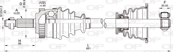 Open Parts DRS6350.00 - Piedziņas vārpsta adetalas.lv