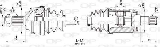 Open Parts DRS6351.00 - Piedziņas vārpsta adetalas.lv