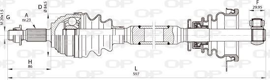 Open Parts DRS6352.00 - Piedziņas vārpsta adetalas.lv