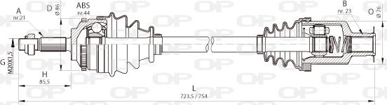 Open Parts DRS6364.00 - Piedziņas vārpsta adetalas.lv