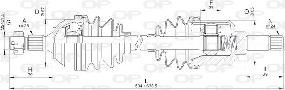 Open Parts DRS6305.00 - Piedziņas vārpsta adetalas.lv