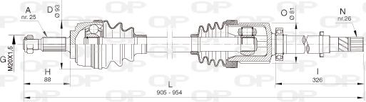 Open Parts DRS6386.00 - Piedziņas vārpsta adetalas.lv