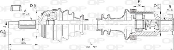 Open Parts DRS6382.00 - Piedziņas vārpsta adetalas.lv