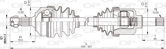 Open Parts DRS6334.00 - Piedziņas vārpsta adetalas.lv