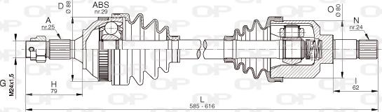 Open Parts DRS6330.00 - Piedziņas vārpsta adetalas.lv