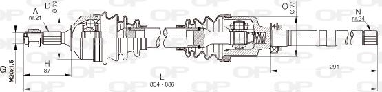 Open Parts DRS6337.00 - Piedziņas vārpsta adetalas.lv