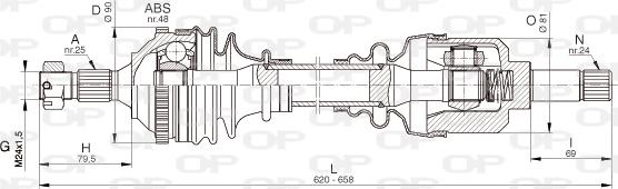 Open Parts DRS6329.00 - Piedziņas vārpsta adetalas.lv