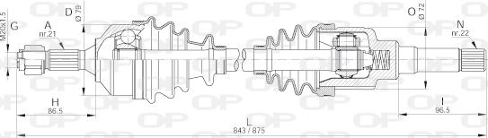 Open Parts DRS6259.00 - Piedziņas vārpsta adetalas.lv