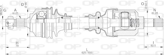 Open Parts DRS6252.00 - Piedziņas vārpsta adetalas.lv