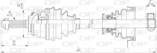 Open Parts DRS6263.00 - Piedziņas vārpsta adetalas.lv