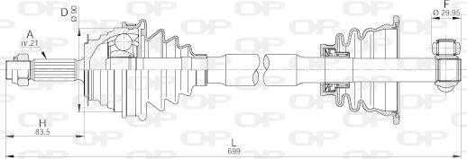 Open Parts DRS6206.00 - Piedziņas vārpsta adetalas.lv