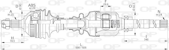 Open Parts DRS6201.00 - Piedziņas vārpsta adetalas.lv