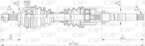 Open Parts DRS6221.00 - Piedziņas vārpsta adetalas.lv