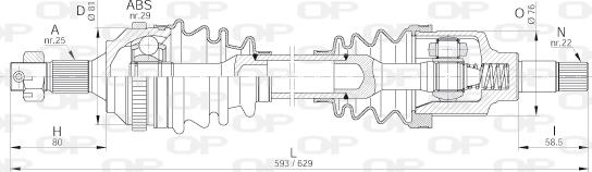 Open Parts DRS6222.00 - Piedziņas vārpsta adetalas.lv