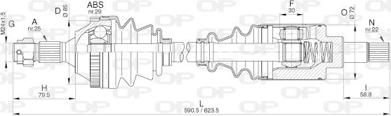 Open Parts DRS6270.00 - Piedziņas vārpsta adetalas.lv