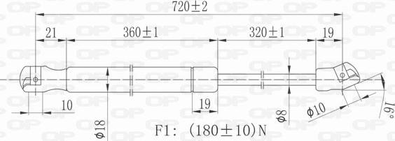 Open Parts GSR6045.00 - Gāzes atspere, Motora pārsegs adetalas.lv