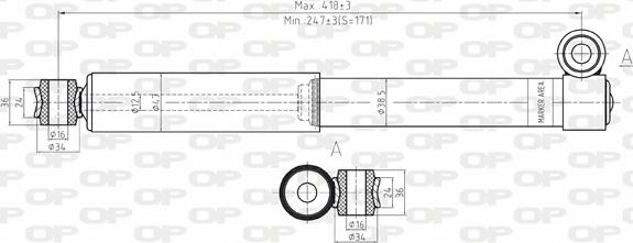 Open Parts SAB8031.32 - Amortizators adetalas.lv